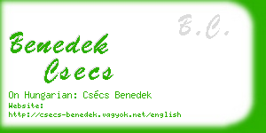 benedek csecs business card
